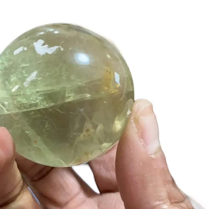 Green Fluorite Sphere with Rainbows crystal store