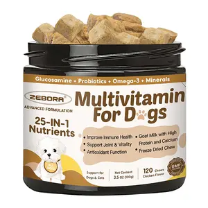 Dog Multivitamin with Probiotics - Dog Vitamins & Supplements with Glucosamine Omega 3 & Probiotics - Supports Digestive Health Immunity Joint Hip Skin & Coat Health - Daily Wellness Formula for Dogs