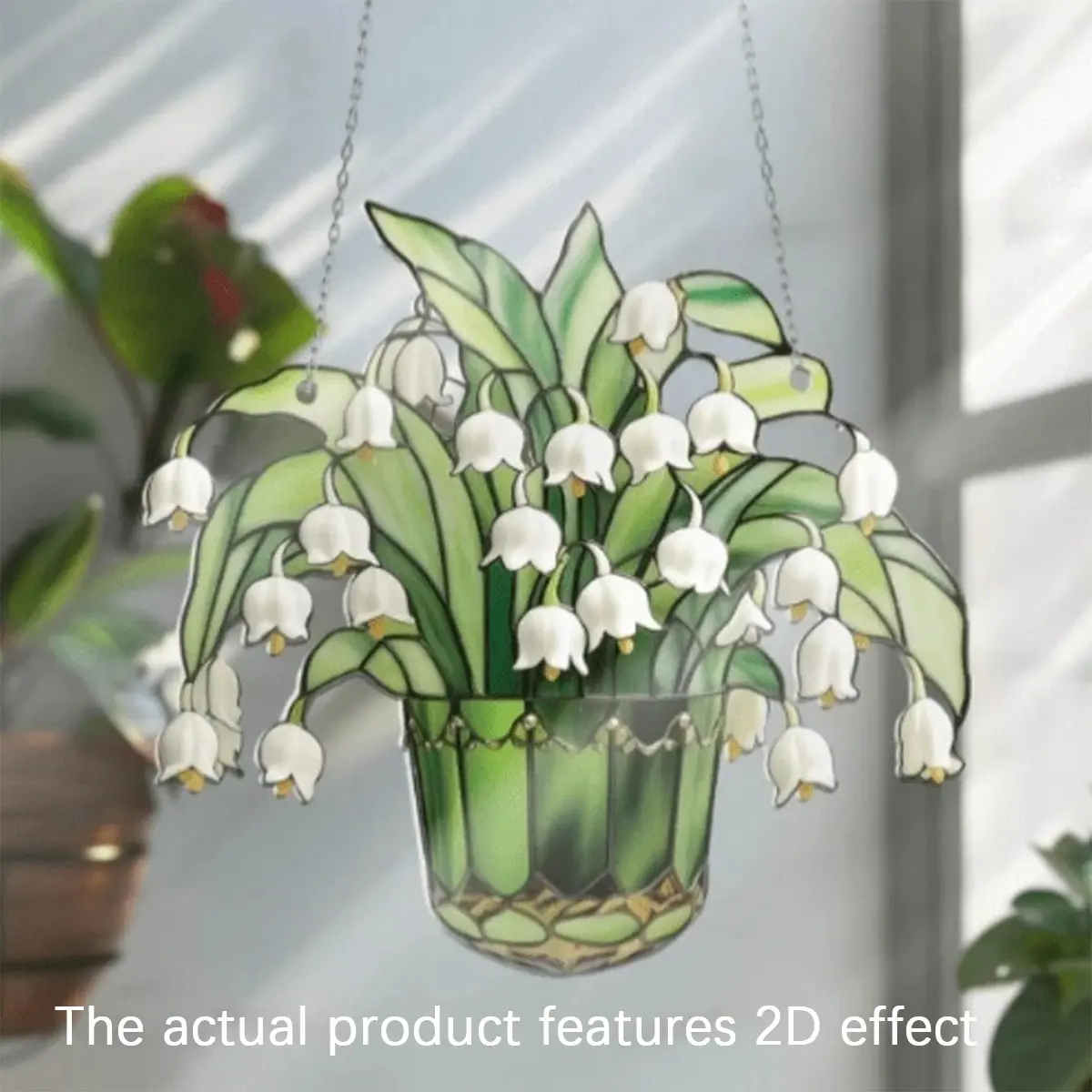 2D Lily Window Decor, Acrylic Floral Hanging Art Decoration, Wall Hanging Ornament, Perfect Gift for Family and Friends, Home Decor Bedroom Accessory