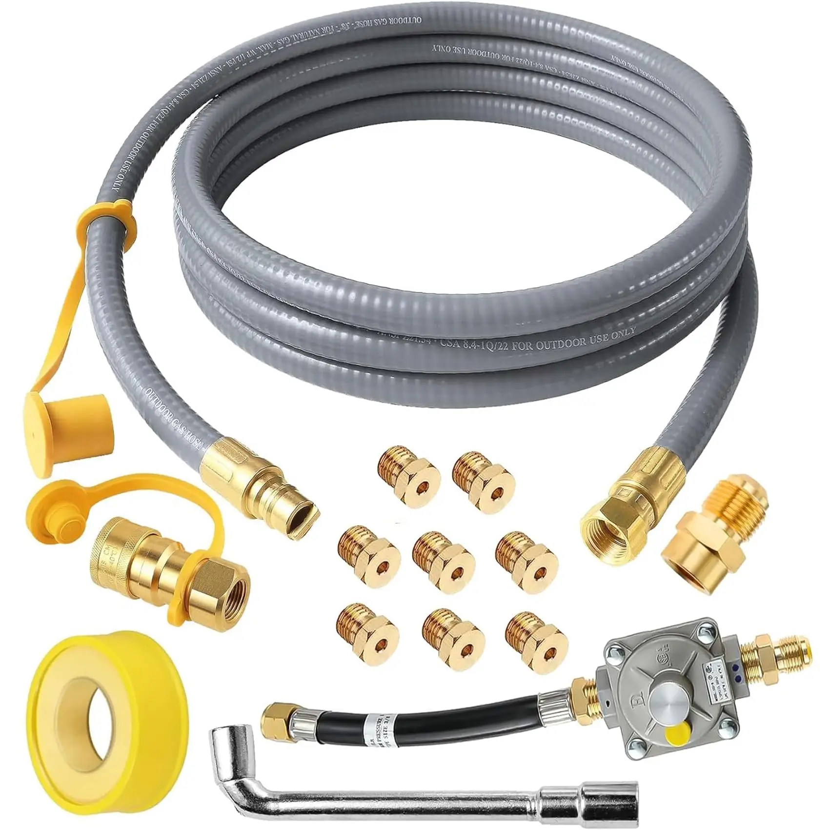 Propane to Natural Gas Conversion Kit for Grill Compatible with weber genesis, genesis II, spirit and spirit II etc,10FT 1/2" Natural Gas Conversion Kit with Regulator for weber Grills