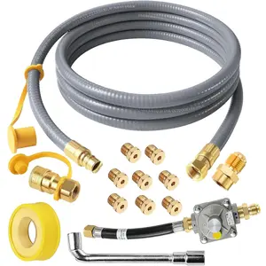 Propane to Natural Gas Conversion Kit for Grill Compatible with weber genesis, genesis II, spirit and spirit II etc,10FT 1/2" Natural Gas Conversion Kit with Regulator for weber Grills