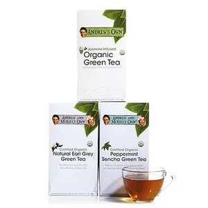 Andrew Lessman Variety Kit - Jasmine Green Tea AND Earl Grey Green Tea AND Peppermint Green Tea - 30 Sachets Each