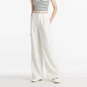 Oil-Resistant Wide Leg Full Length Women Jeans Clothing Fit