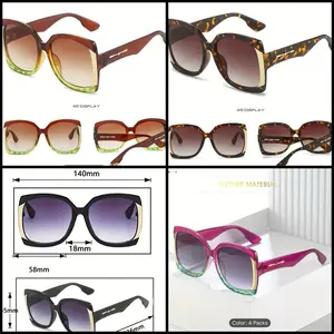 Chic Oversized Square Fashion for Women - Anti-Glare Sunglasses, Lightweight Design, Ideal for Everyday Wear