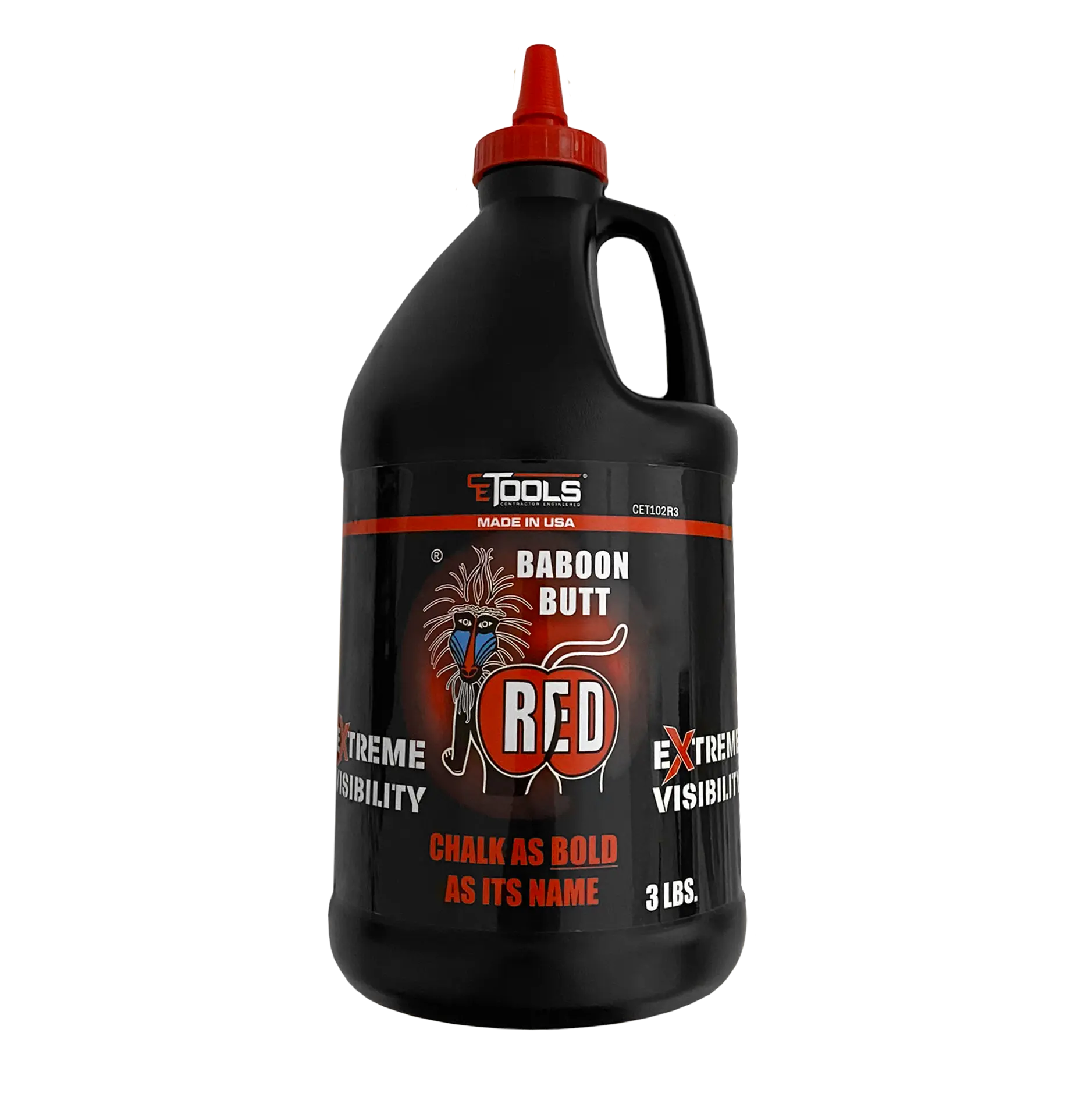 Baboon Butt Red Extreme Visibility Marking Chalk - 3lb