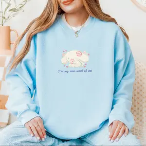 cute Bunny sweater sweatshirt crewneck Oversized Turtleneck Cotton Hoodie Polyester Womenswear Embroidered Embroidery Fleece Soft