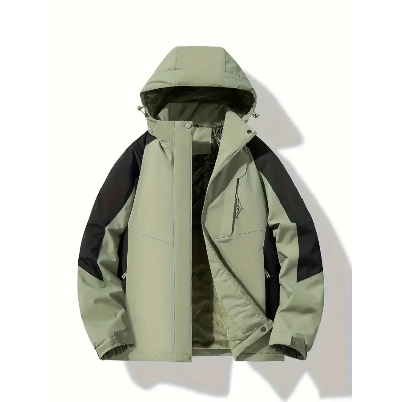 Women'S Winter Fleece-Lined Windbreaker Jacket - Warm, Stylish, Long-Sleeve Hooded Sports Coat with Color Block Design, Zipper Closure, and Polyester Lining for Fall Outdoor Activities