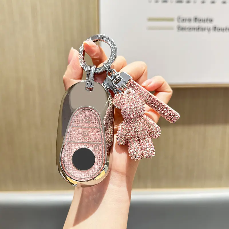 for Benz A-Class, B-Class, C-Class, E-Class, S-Class, GLC, CLA, CLE, EQE Clear Key Fob Cover, Car Key Protective Shell Accessories