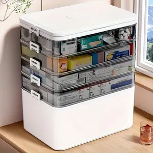 5 Layer Large Capacity Medicine Storage Box, Portable Home Emergency Organizer, Durable Waterproof Multi-Functional Storage Container, Multi Compartment