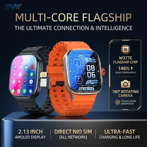 The H20Ultra 5G/4G connected watch, equipped with an AMOLED screen (2.12 inches in size), a 800W rotatable camera, Wi-Fi, GPS positioning, compass, NFC and Bluetooth functions, is suitable for both men and women.