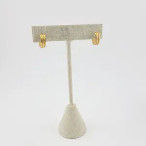 FWJ - STAINLESS STEEL JEWELRY-CARVED HOOPS