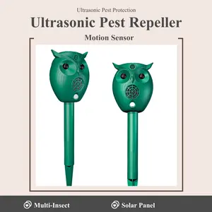 Chingyoo Animal Repellent Ultrasonic Deer Bird Repeller Flame Light Motion Sensor Outdoor Pest Control Electrical Batteries