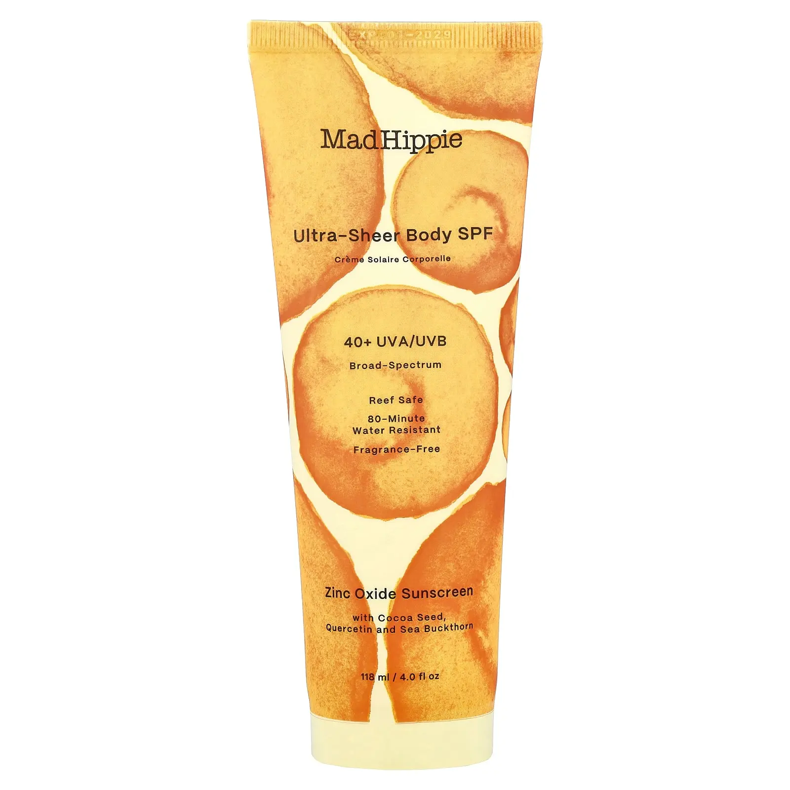 Mad Hippie Ultra-Sheer Body SPF, 40+, 4 fl oz (118 ml) | HSA/FSA Eligible