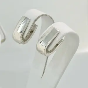 Sterling Silver 925 Square Huggies Hoops Earrings