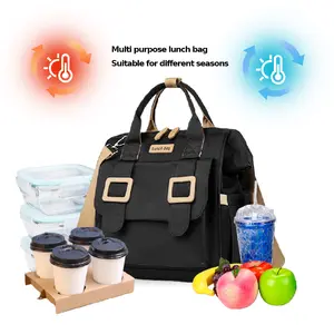 Lunch Backpack For Women Men,  Lunch Bag Women for Work Insulated Thermal Lunch Box with Wide-Open Pocket Reusable Leakproof Cooler Bags with Removable Shoulder Strap for Teacher Nurse Office Picnic Travel