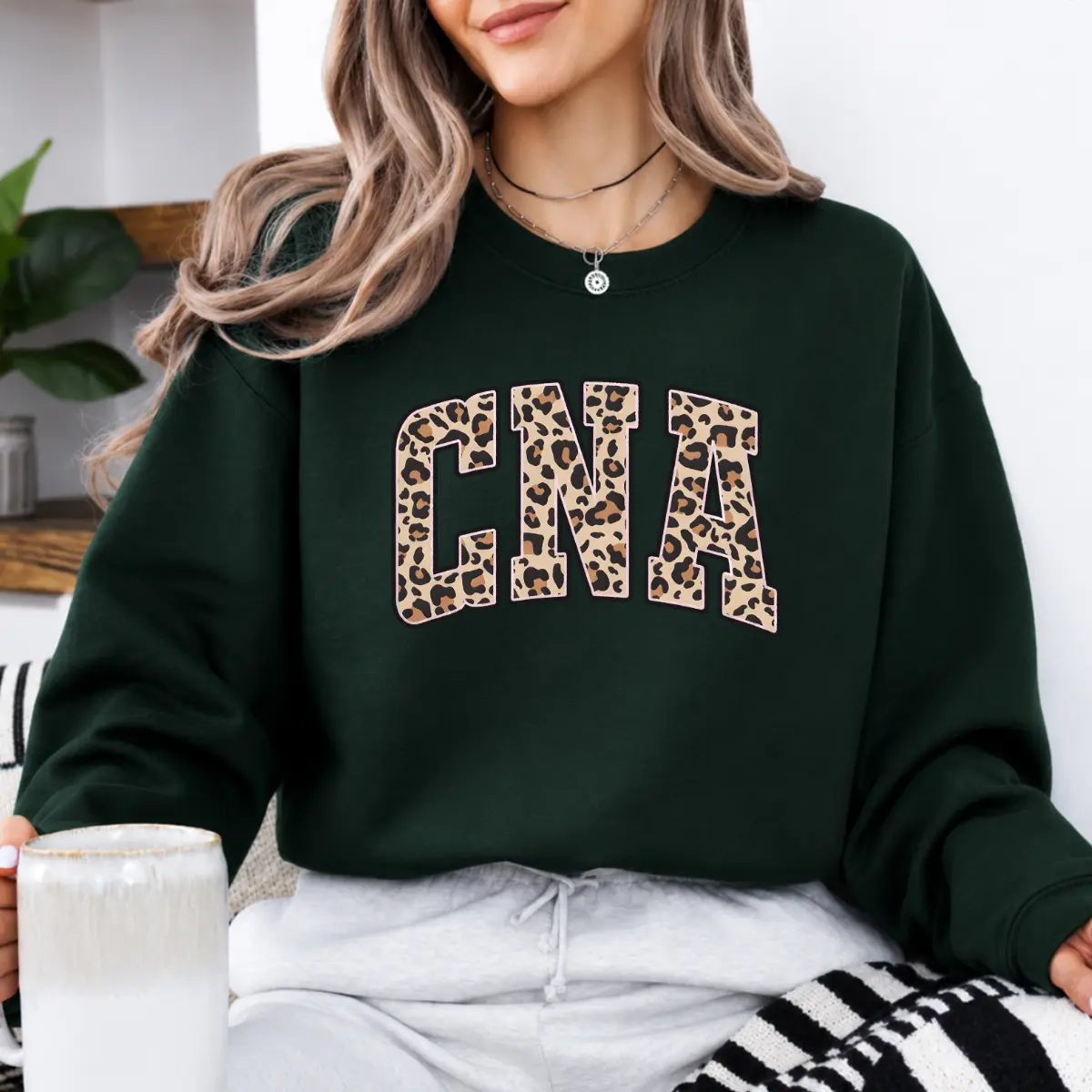 CNA Leopard Print T-Shirt & Sweatshirt, Funny Certified Nursing Assistant Graphic Tee, Minimalist Healthcare Shirt, Nurse Appreciation Gift for CNA Medical Workers - JACKSON HOAI STORE