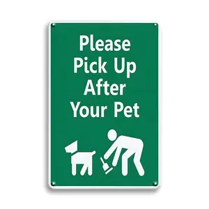 Please Clean Up After Your Dog Slogan Metal Sign, Funny Metal Tin Sign, Outdoor Street Sign, Wall Decor for Home Garden Public Space
