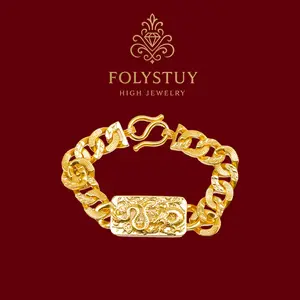 [12mm by 8.2inch Dragon Cuban Bracelet]【FOLYSTUY (YNW03)】Dragon Cuban Bracelet Unisex Elegant Design for Women or Men
