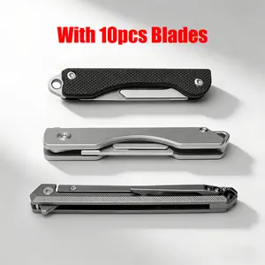 Mini pocket knife, outdoor portable cutting tool, With 10pcs Replacement Blades