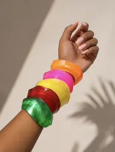 Bold Sculpted Resin Bangle Bracelet