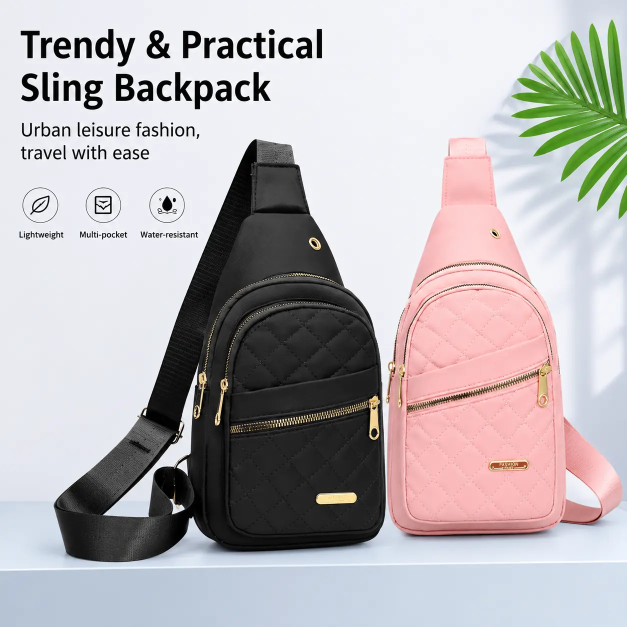 Women’s Sling Backpack Crossbody Bag – Lightweight Chest Bag with Multi Pockets, Travel Shoulder Bag for Daily Use
