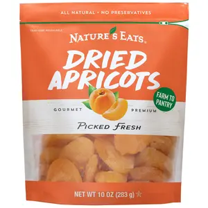 Nature's Eat Sun Dried Turkish Apricots - Dried Apricots Organic, Healthy Fruit Snacks for Adults & Kids - No Sugar Added - Gluten Free & Vegan - Resealable Bag 10 Ounce (Pack of 1)