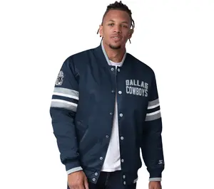 NFL Dallas Starter Satin Twill Snap Front Jacket