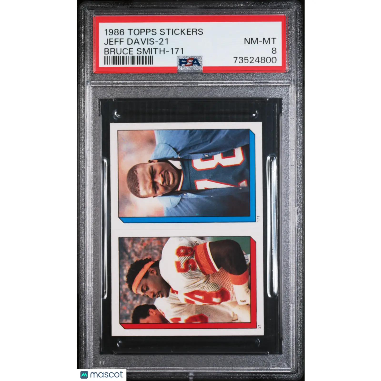 Jeff Davis-21 PSA 1986 Topps Stickers Football 8 73524800