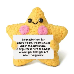 Crochet Star Doll, Friendship Gift for Women, Emotional Comfort Support Decor, Long Distance Relationship Farewell Gift, Moving Away Goodbye Present