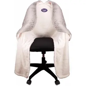 The  Office Chair Blanket by SnuggleBack; Cozy Cofy Office Desk Chair Wrap Attaches for Hands-Free Warth. Stay War In The Winter or Suer. ( Grey Faux )