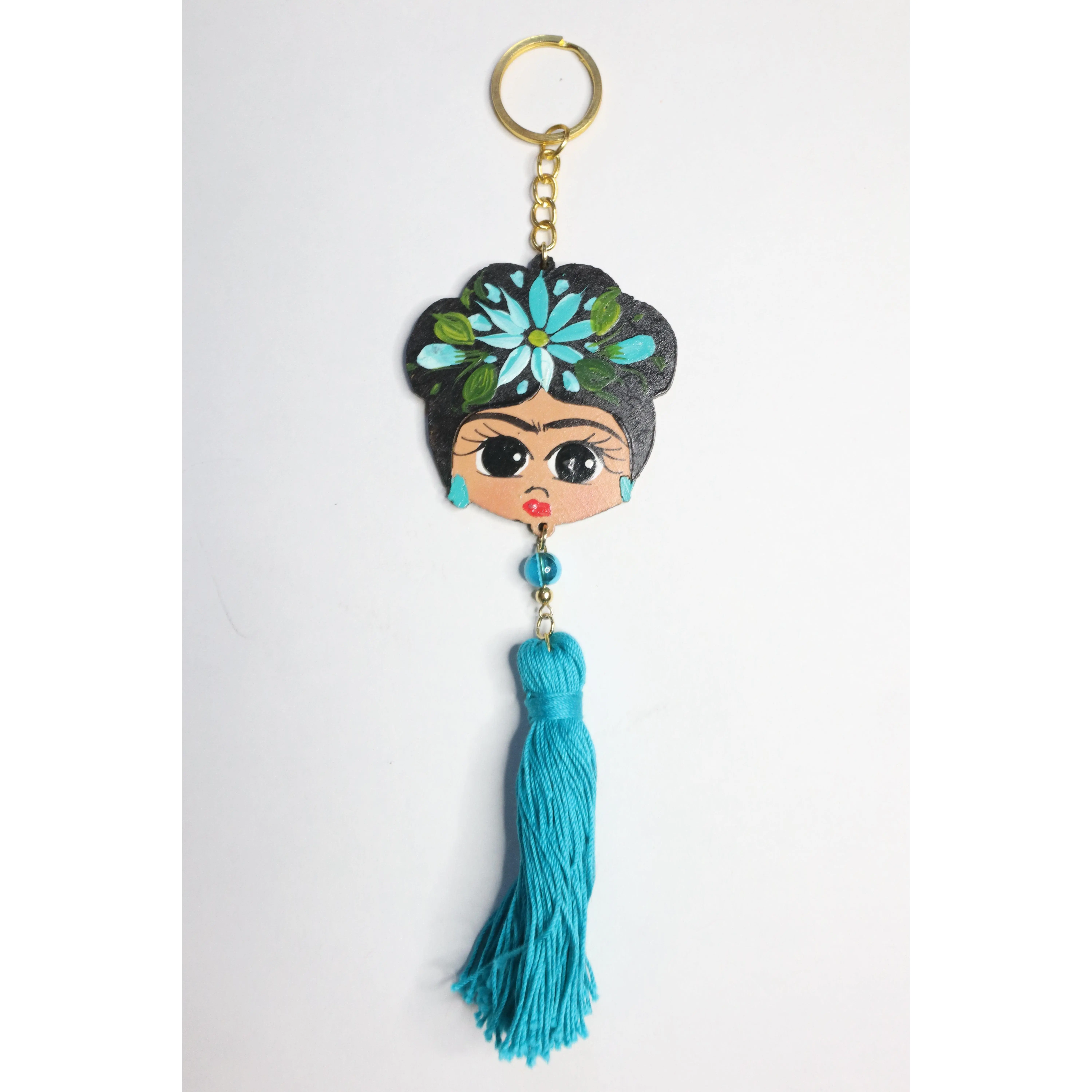 Teal Frida Escobeta Keychain