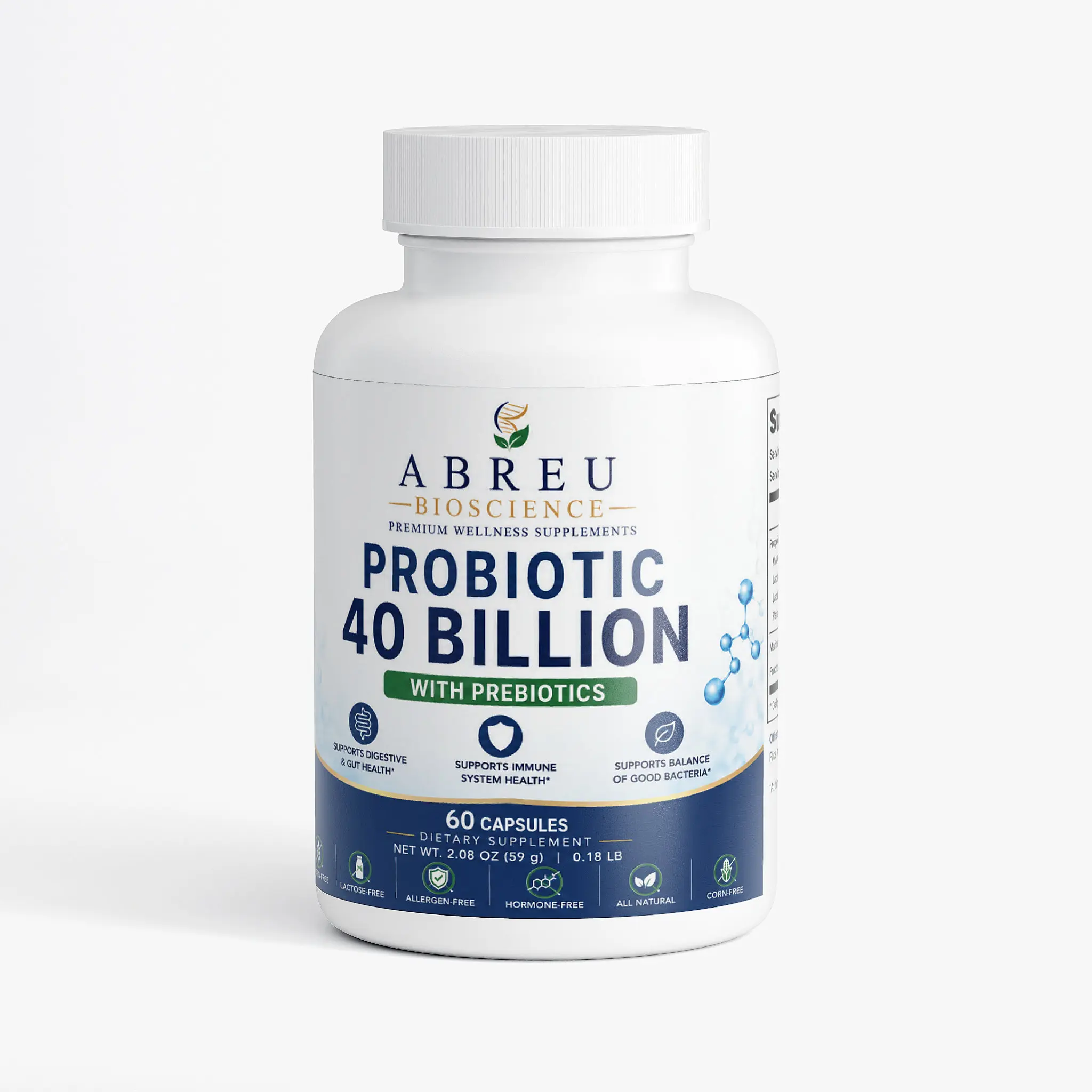 Abreu BioScience Probiotic 40 Billion with Prebiotics