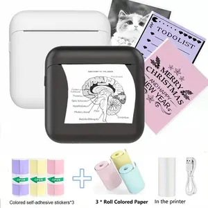 Wireless Mini Printer, Portable Handheld Printer, Portable Thermal Label Maker, Print Text Notes Photos Course Labels To-Do Lists, Ideal for Travel Office School Home Use