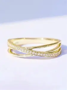 Elegant Rhinestone Decorated Copper Ring, All-match Hand Accessories for Daily & Party Decoration, Exquisite Jewelry for Wedding Engagement Bridal Gift