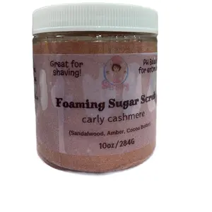 Foaming Sugar Scrub Sandalwood Amber Cocoa Butter Scent Shaving Exfoliating  Moisturizing Sensitive Skin Body Care Gentle