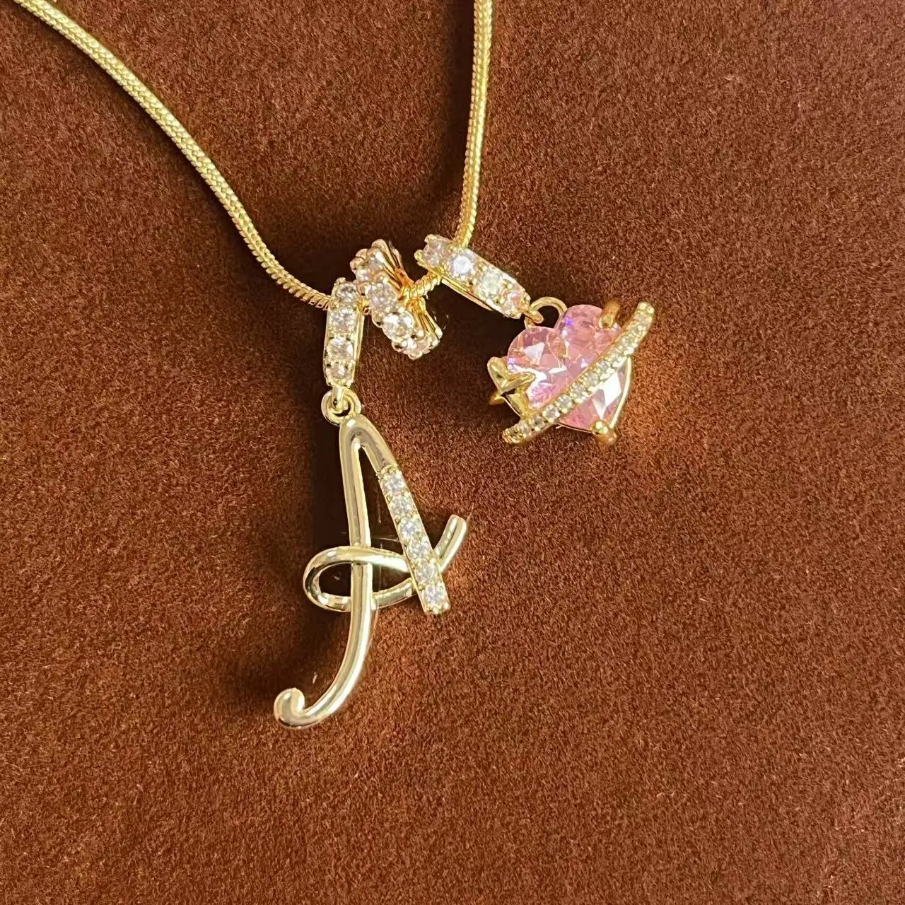 26 letter 18k titanium steel necklace
