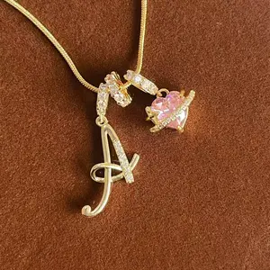 26 letter 18k titanium steel necklace