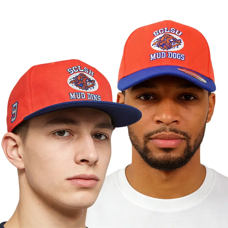 The Waterboy Mud Dogs Baseball Cap - #9 Bobby Boucher Orange Embroidered Casual Everyday Hat, Unisex Adjustable Polyester Snapback, Movie-Themed Sports & Outdoor Accessory, Casual Hat