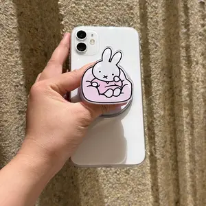 Cute Bunny Bean Bag MagSafe Phone Grip – Kawaii Pink Rabbit Magnetic Pop Socket & Kickstand – Minimal Phone & Kindle Accessory