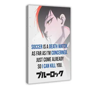 Anime Blue Lock Rin Itoshi III Canvas Poster Wall Art for Home Bedroom Office Dorm Room Decor