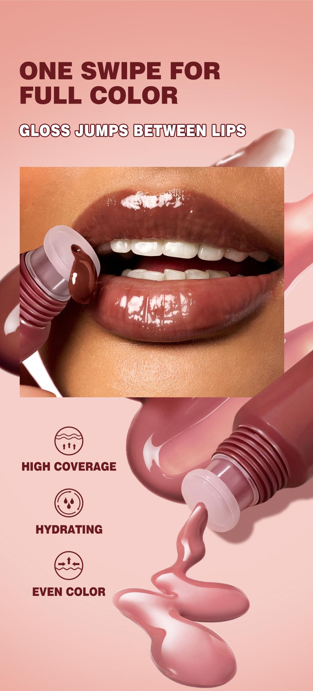 Long Lasting Lip Gloss, 1 Count Moisturizing LipGlaze, Glossy Lip Glaze Stick, Plumping Lip Oil LipStick, Lip Plumping Lipstick for Girls &Women,Makeup