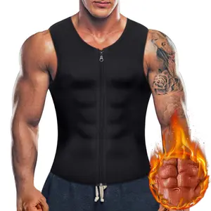 Men Sauna Sweat Zipper Vest for Hot Neoprene Corset Waist Trainer Body Top Shapewear Shirt Workout Suit