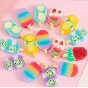 Fruit Shaped Eraser, 4 Counts Cute Ice Cream Stick Eraser, Creative Eraser for Students, School Supplies, Office Stationery & Supplies