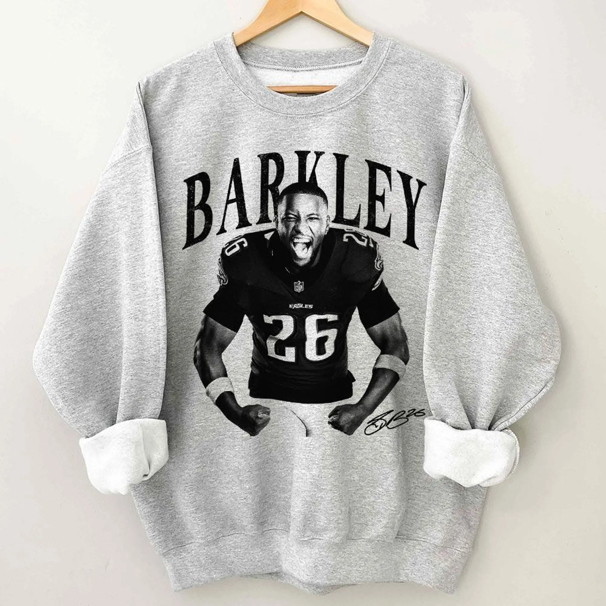 Vintage Saquon Barkley Sweatshirt, Game Day Football Graphic, Funny Retro Football Gift Unisex