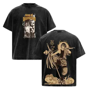 Benimaru Shinmon Fire Force Anime Tee, Enbu Lord Asakusa Flame Power Graphic T-Shirt, Double Sided Vintage Washed Oversized Streetwear Shirt, Dark Manga Design, Heavyweight Cotton Unisex Fan Gift Merch