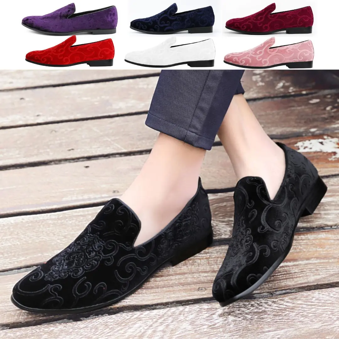 Amali Bryant Slip On Paisley Velvet Loafer For Men