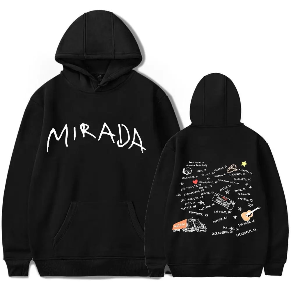 Ivan cornejo Miradas Tour 2025 Hoodie Sale Para Ser Feliz merch Drawstring Pocket Men/women concert Pullover