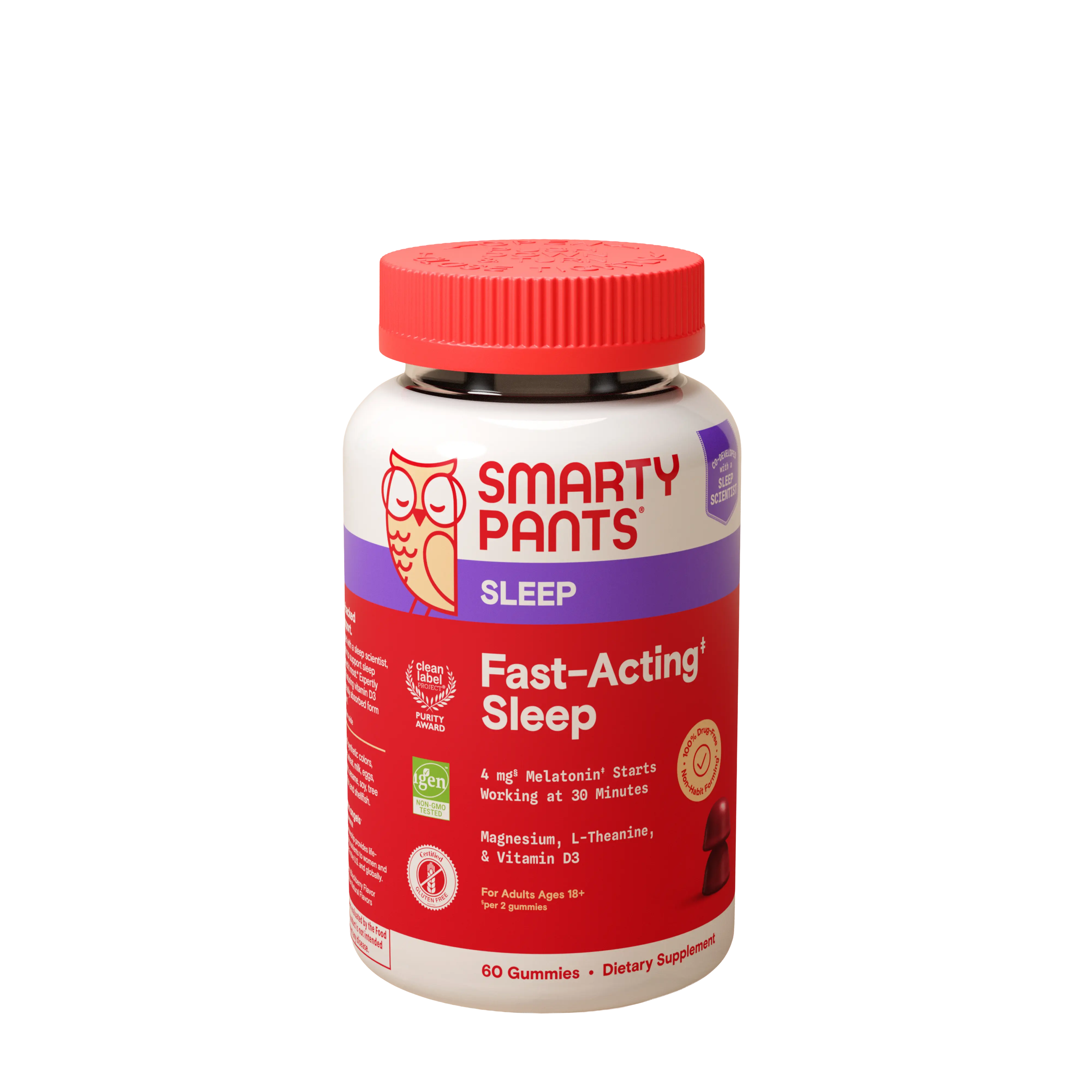 SmartyPants Adult Fast-Acting Sleep‡ Support Supplement with Melatonin, Magnesium, and L-theanine, 60 Gummies SmartyPants Adult Fast-Acting Sleep‡ Support Supplement with Melatonin, Magnesium, and L-theanine, 60 Gummies