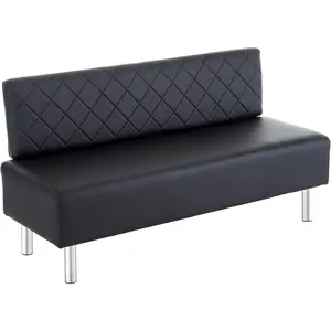 OmySalon Waiting Room Bench with Back, 58.6’’ Office Guest Chair Upholstered Reception Seating, Lobby Furniture for Beauty Salon Barbershop Airport Bank Hall Room Conference