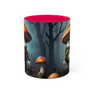 Mug Halloween Surprised Mushroom 11oz Ceramic Coffee